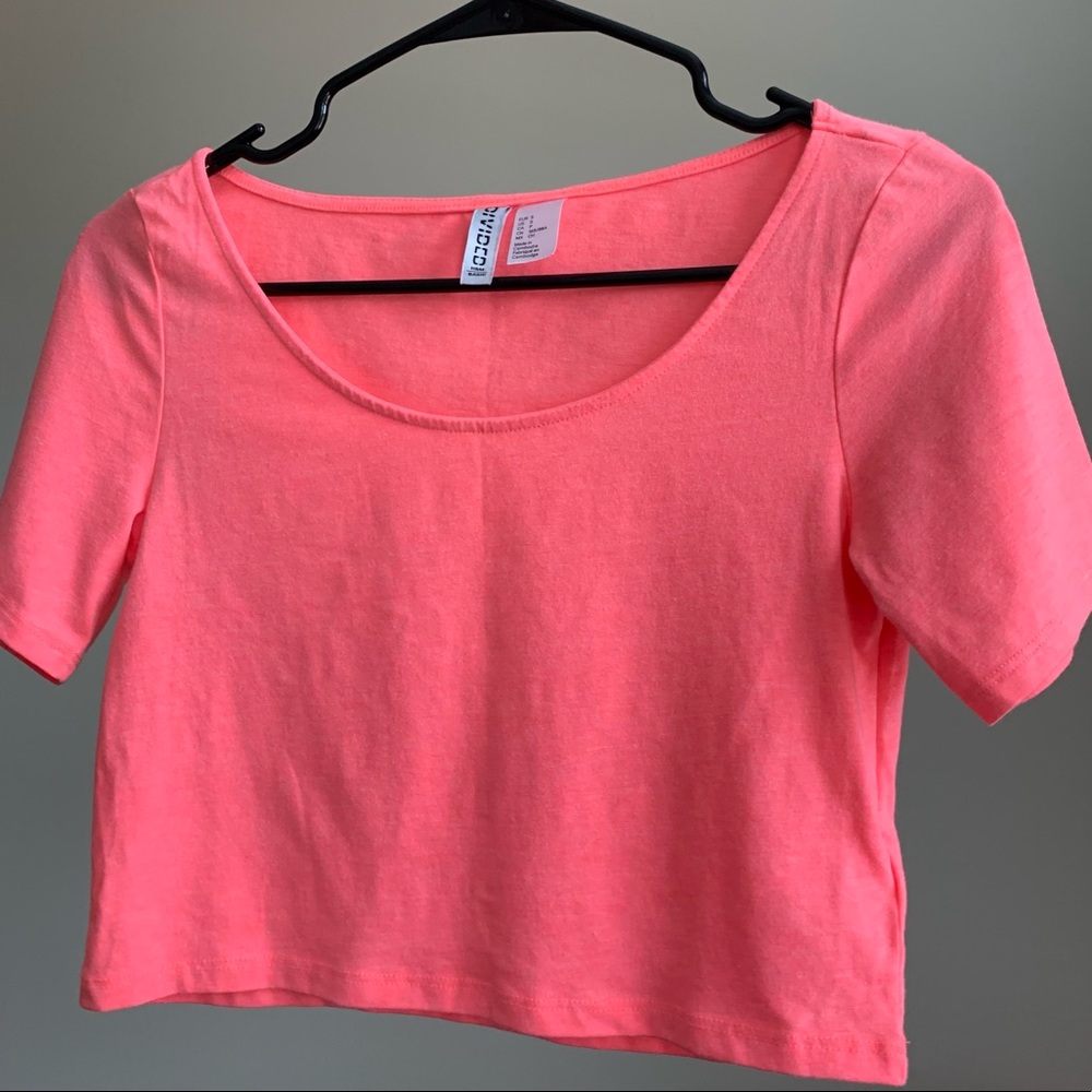 Neon pink crop top - size S